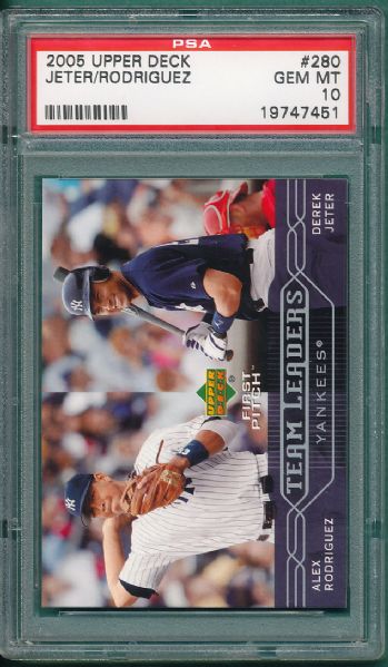 2005 Upper Deck #280 Jeter/Rodriguez PSA 10 GEM MINT