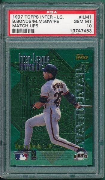 1997 Topps Inter League #ILM1 Bonds/McGwire PSA 10 GEM MINT