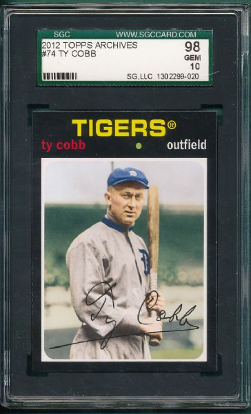 2012 Topps Archives #74 Ty Cobb SGC 98 GEM MINT