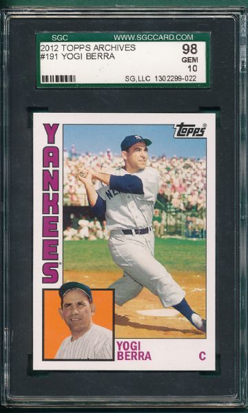 2012 Topps Archives #191 Yogi Berra SGC 98 GEM MINT