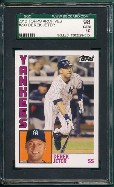 2012 Topps Archives #200 Derek Jeter SGC 98 GEM MINT