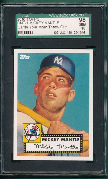 2010 Topps CMT-1 Mickey Mantle, SGC 98 GEM MINT