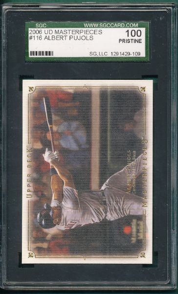 2010 UD Masterpieces #116 Albert Pujols, SGC 100 *Pristine* 1/1