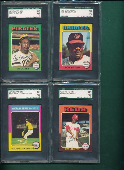 1975 Topps Mini 100 Card Lot SGC 86