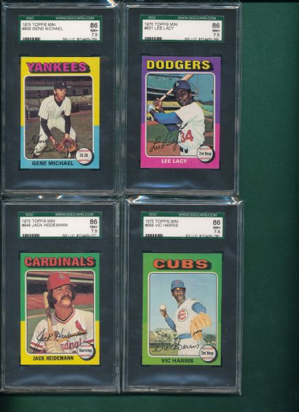 1975 Topps Mini 100 Card Lot SGC 86