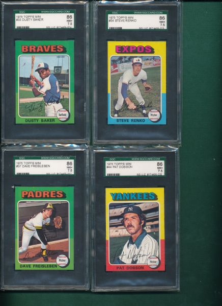 1975 Topps Mini 100 Card Lot SGC 86