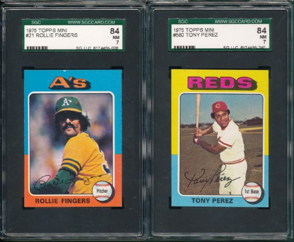 1975 Topps Mini 60 Card Lot W/ (4) Hall of Famers, Palmer SGC 84