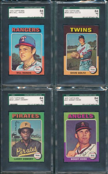 1975 Topps Mini 60 Card Lot W/ (4) Hall of Famers, Palmer SGC 84