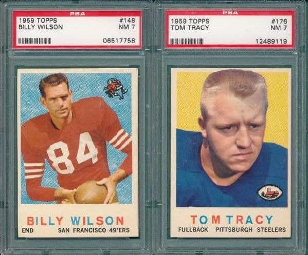 1959 Topps FB (4) Card Lot PSA  W/Ameche