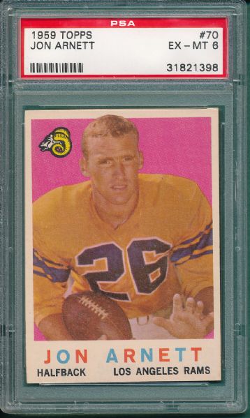 1959 Topps FB (6) Card Lot PSA 6