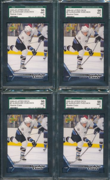 2005-06 Upper Deck #2 Alexander Ovechkin *Rookie* (10) Card Lot (7) SGC 96