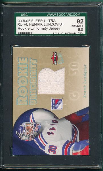 2005-06 Henrik Lundqvist *Rookie* (3) Card Lot, (2) SGC 98