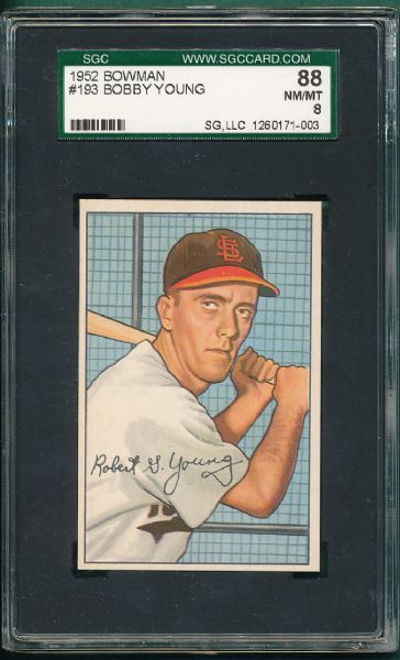 1952 Bowman #193 Bobby Young SGC 88 