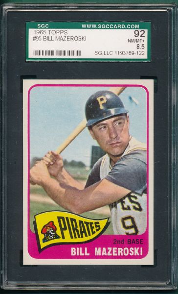 1965 Topps #95 Bill Mazeroski SGC 92