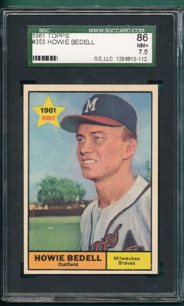 1961 Topps (4) Card Lot SGC 86 & 84