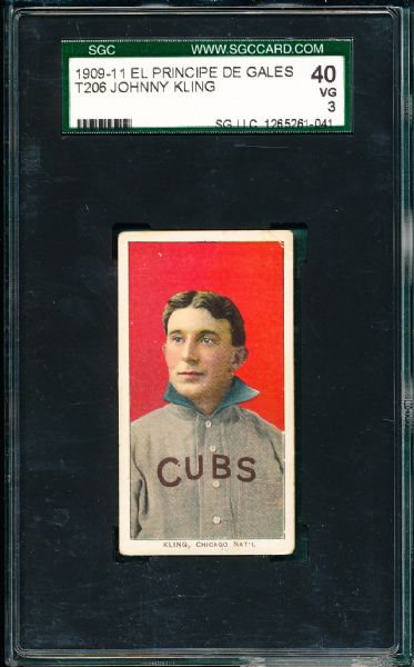 1909-1911 T206 Kling, El Principe De Gales Cigarettes SGC 40  *Low Pop*