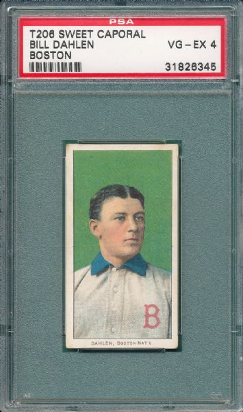 1909-1911 T206 Dahlen, Boston, Sweet Caporal Cigarettes PSA 4