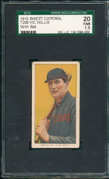 1909-1911 T206 Willis, Batting, Sweet Caporal Cigarettes SGC 20