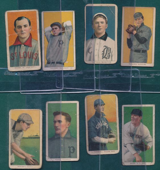 1909-1911 T206 Piedmont Cigarettes (9) Card Lot W/Quillen