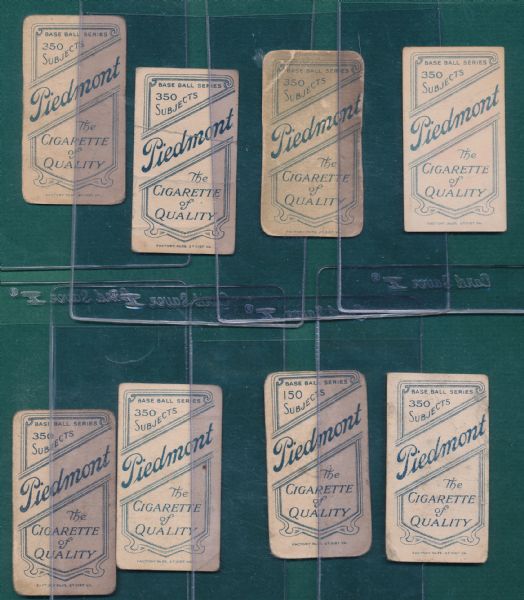 1909-1911 T206 Piedmont Cigarettes (9) Card Lot W/Quillen