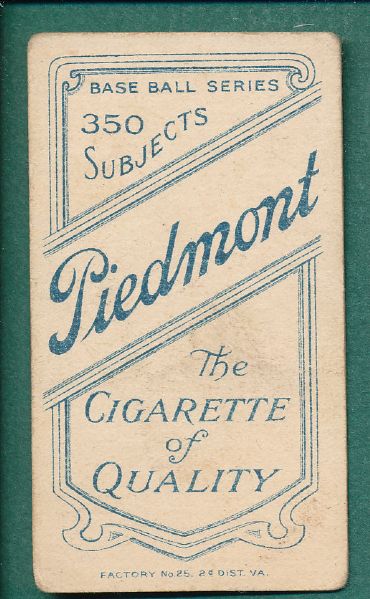 1909-1911 T206 Piedmont Cigarettes (3) Card Lot W/Moran