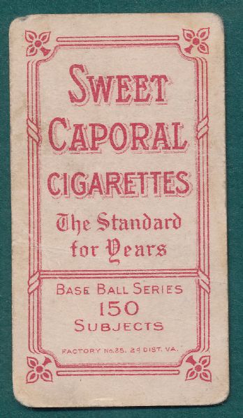 1909-1911 T206 Sweet Caporal Cigarettes (9) Card Lot W/Crandall