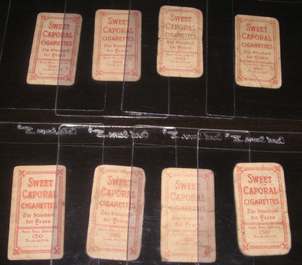 1909-1911 T206 Sweet Caporal Cigarettes (9) Card Lot W/Crandall