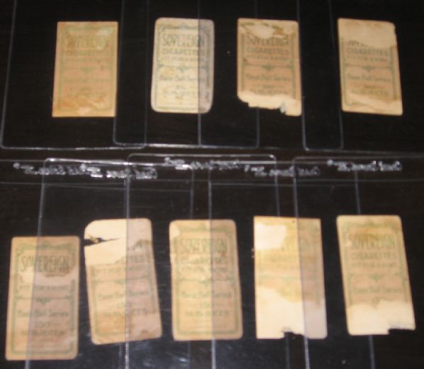 1909-1911 T206 Sovereign Cigarettes (10) Card Lot W/Easterly