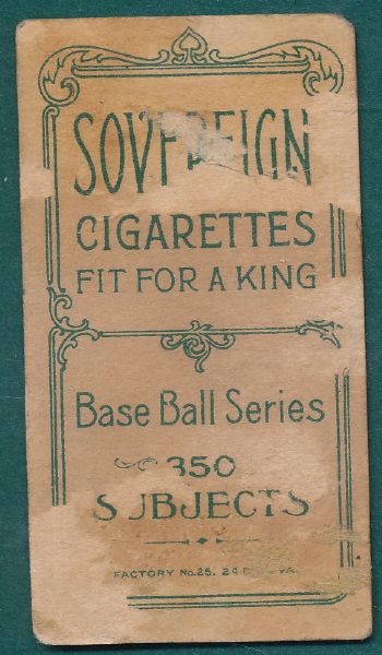 1909-1911 T206 Sovereign Cigarettes (10) Card Lot W/Scott