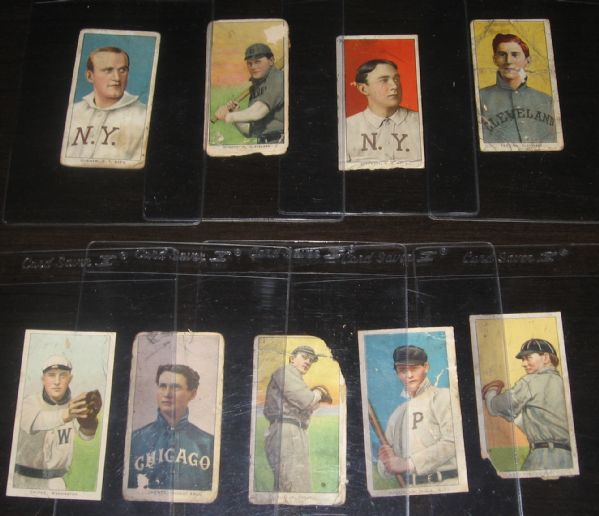 1909-1911 T206 Sovereign Cigarettes (10) Card Lot W/Scott