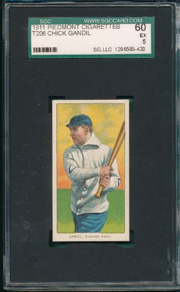 1909-1911 T206 Gandil, Piedmont Cigarettes SGC 60