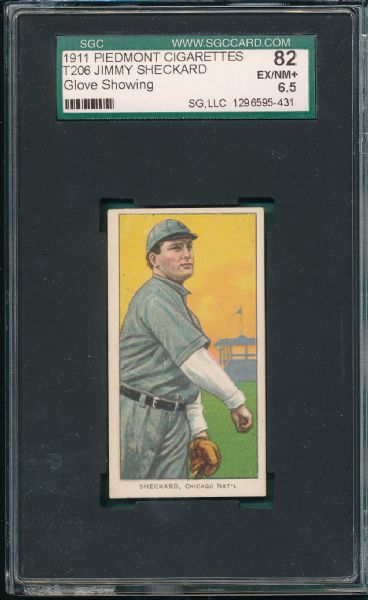 1909-1911 T206 Sheckard, Glove, Piedmont Cigarettes SGC 82