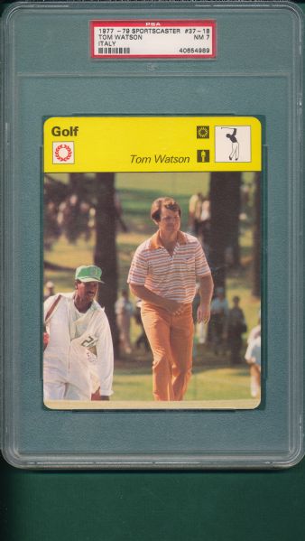 1977-79 Sportscaster #37-18 Tom Watson PSA 7