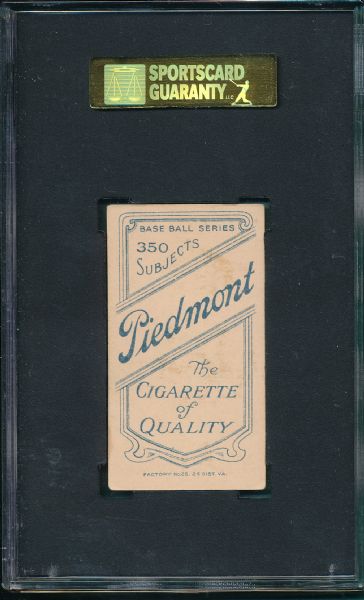 1909-1911 T206 Schmidt, Portrait, Piedmont Cigarettes SGC 60