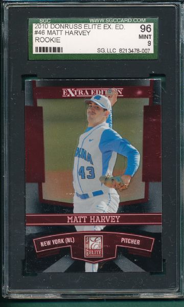 2010 Donruss Elite Ex Ed. #46 Matt Harvey SGC 96 *Rookie*