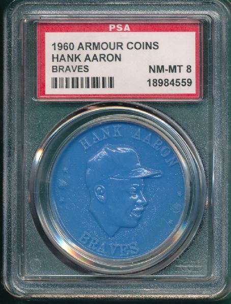 1960 Armour Coins Hank Aaron, Lot of (2) PSA 8