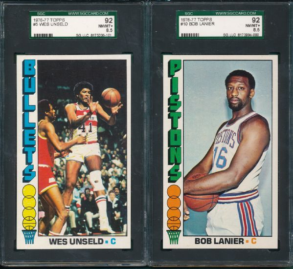 1976-77 Topps BSKT Lot of (26) W/Kareem Abdul-Jabbar SGC 92