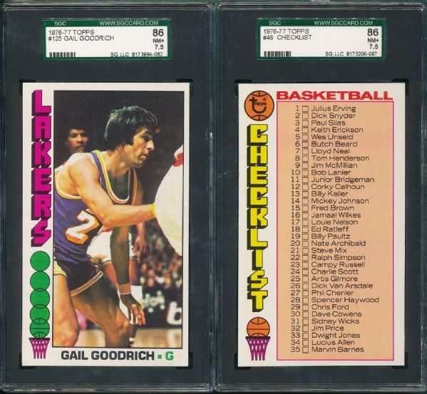 1976-77 Topps BSKT Lot of (30) W/Hayes SGC 86 & 84