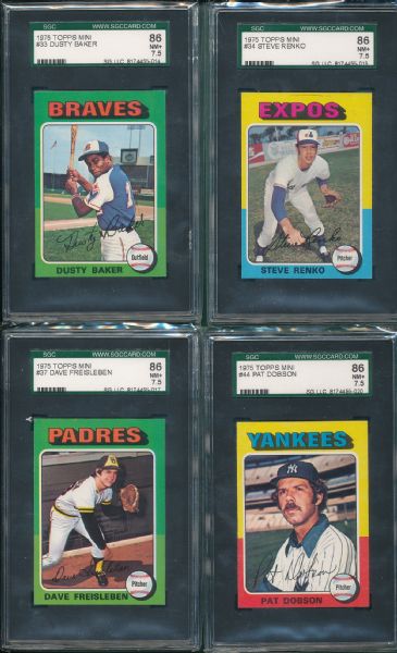 1975 Topps Mini 97 Card Lot SGC 86