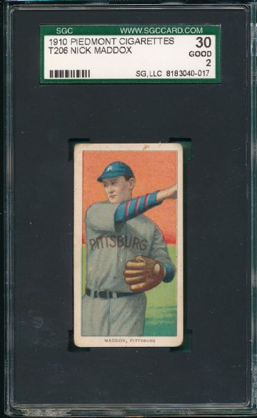 1909-1911 T206 Maddox Piedmont Cigarettes SGC 30