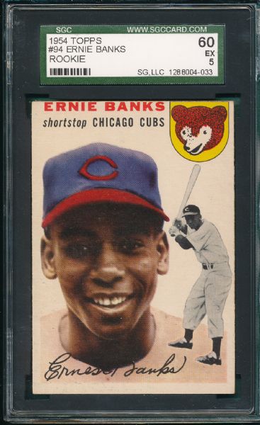 1954 Topps #94 Ernie Banks *Rookie* SGC 60