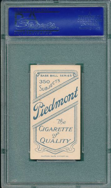 1909-1911 T206 Crawford, Throwing, Piedmont Cigarettes PSA 6