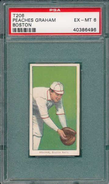 1909-1911 T206 Graham, Peaches Piedmont Cigarettes PSA 6