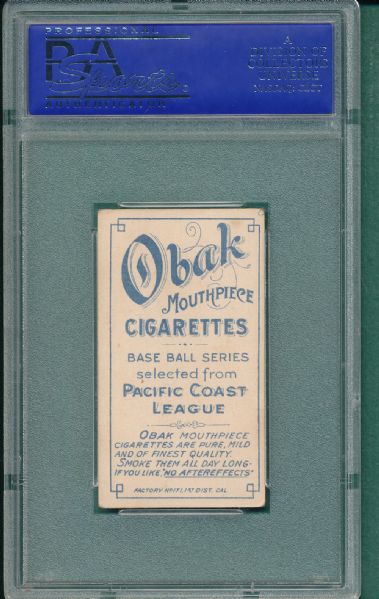 1909 T212-1 Nagle Obak Cigarettes PSA 4 