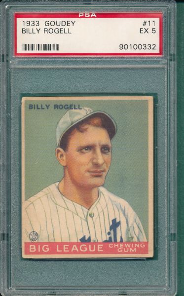 1933 Goudey #11 Billy Rogell PSA 5