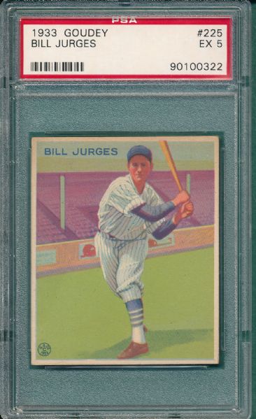 1933 Goudey #225 Bill Jurges PSA 5