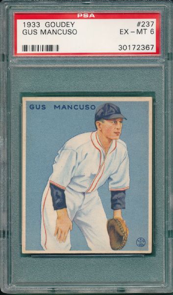 1933 Goudey #237 Gus Mancuso PSA 6