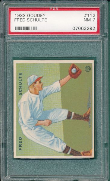 1933 Goudey #112 Fred Schulte PSA 7