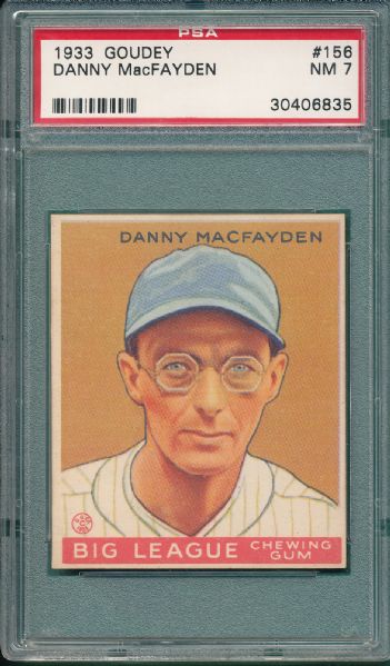 1933 Goudey #156 Danny Macfayden PSA 7