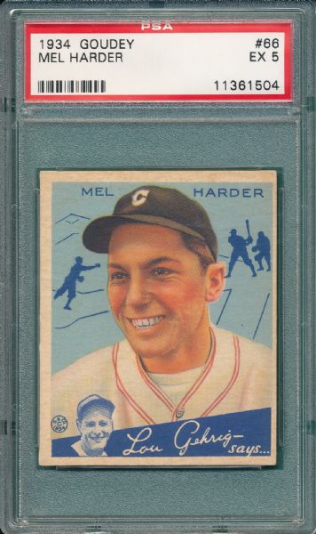 1934 Goudey #39 & #66 (2) Card Lot PSA 5